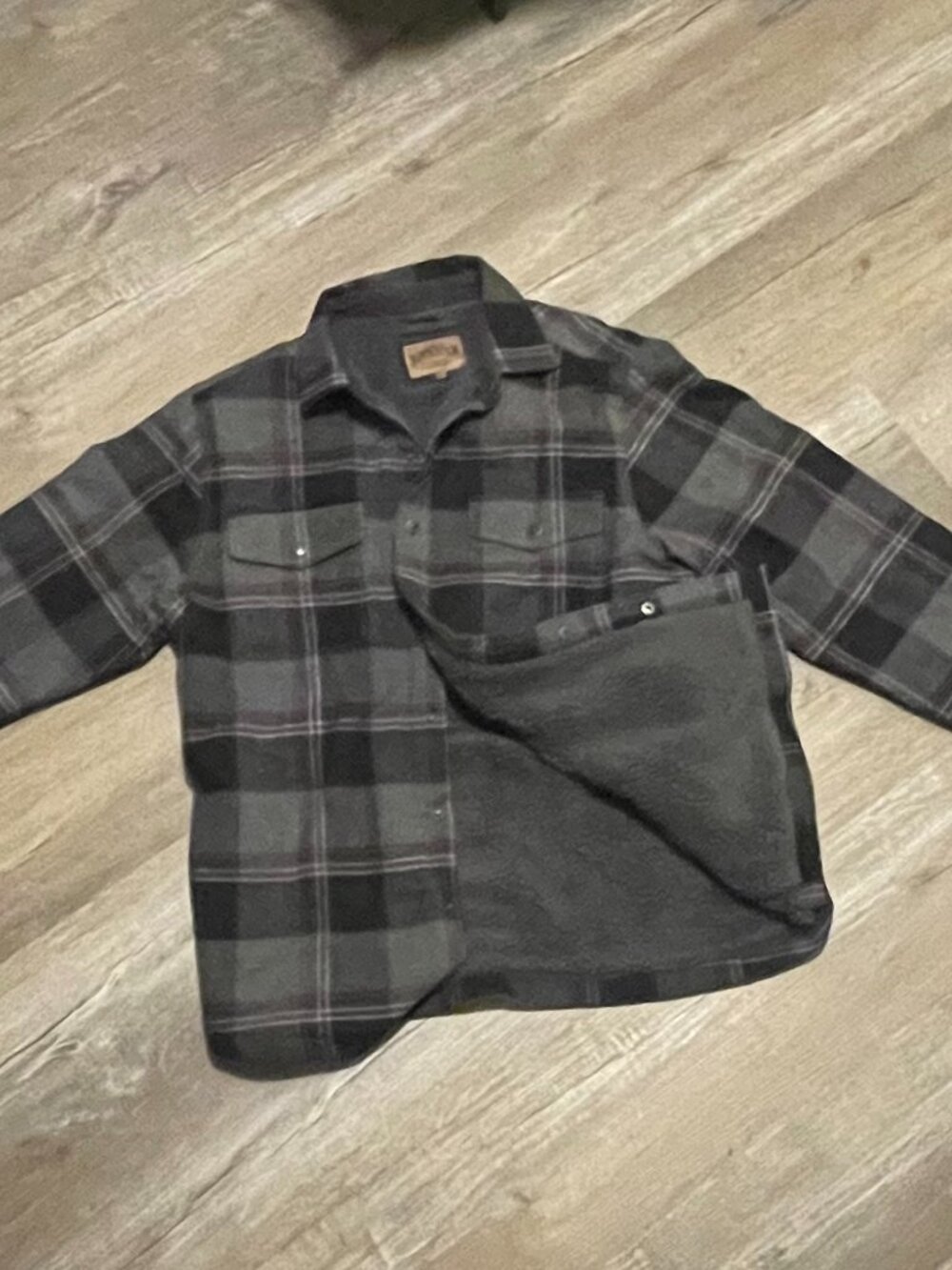 North River Outfitters Flannel Button Up Jacket Wool Interior Outdoors Size L
